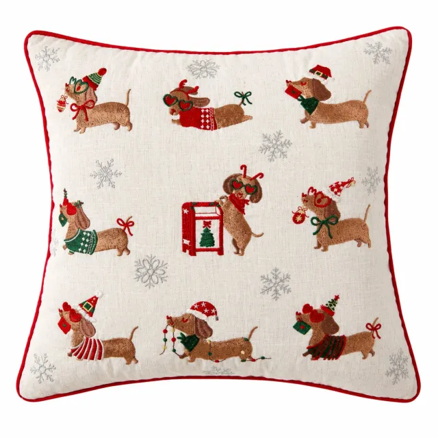 O'Malley Kussen teckel 45 x 45 cm - Kerst Multicolor