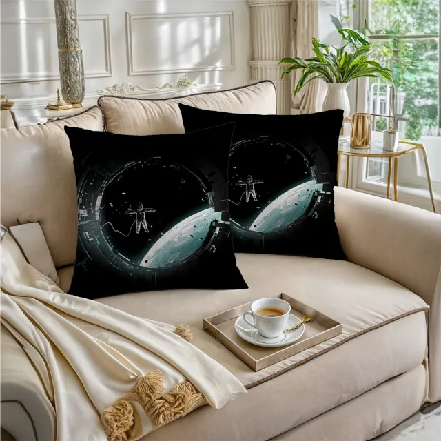 Boraboi Luxe Decoratieve Kussenhoezen set van 2 , Zachte Suède Touch- 40x40cm -(Zwart,Wit,Groen)