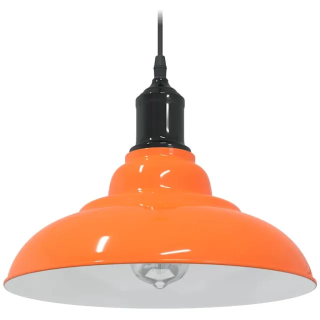 vidaXL Hanglamp in hoogte verstelbaar E27 Ø31cm metaal glanzend oranje