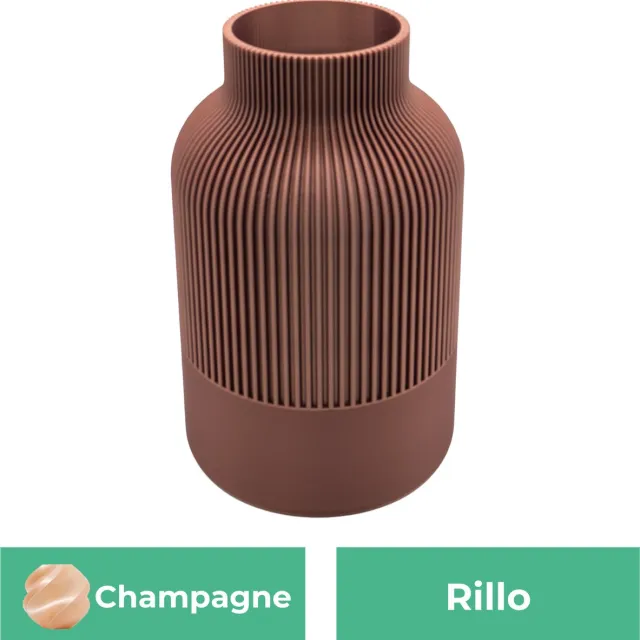 Lovora Rillo Japandi Vaas - Decoratievaas Droogbloemen - Champagne - 34CM