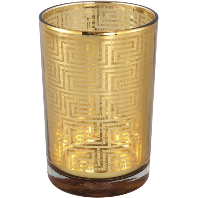 PTMD COLLECTION PTMD Havy Windlicht - 12 x 12 x 18 cm - Glas - Goud