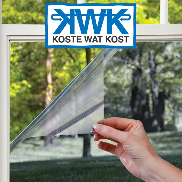 Koste Wat Kost Zelfklevende Raamfolie met Spiegel effect zonwerend - Statisch | 0,5 x 2 meter Reflecterende Spiegelfolie - Zelfklevend - UV werende glas folie voor het raam Transparant | Zilver