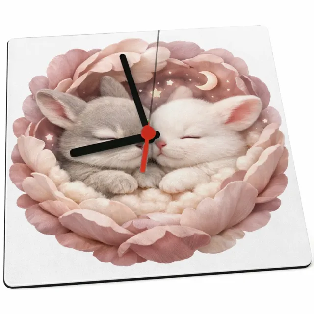 Mr Cadeautjes Klok 19 x 19 - design Een sprookjesachtige close-up met een dierlijk hoofdonderwer | cadeau Wit