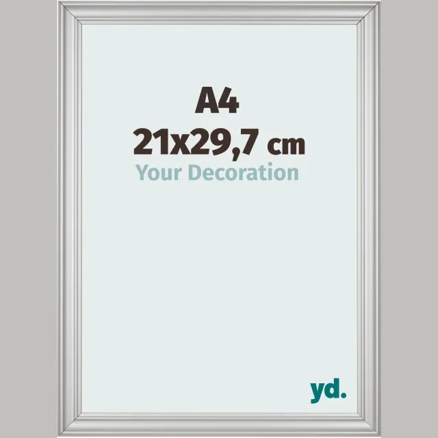 yd. Your Decoration - Fotolijst A4 21x 29,7 cm - MDF - Zilver Mat - Lazio