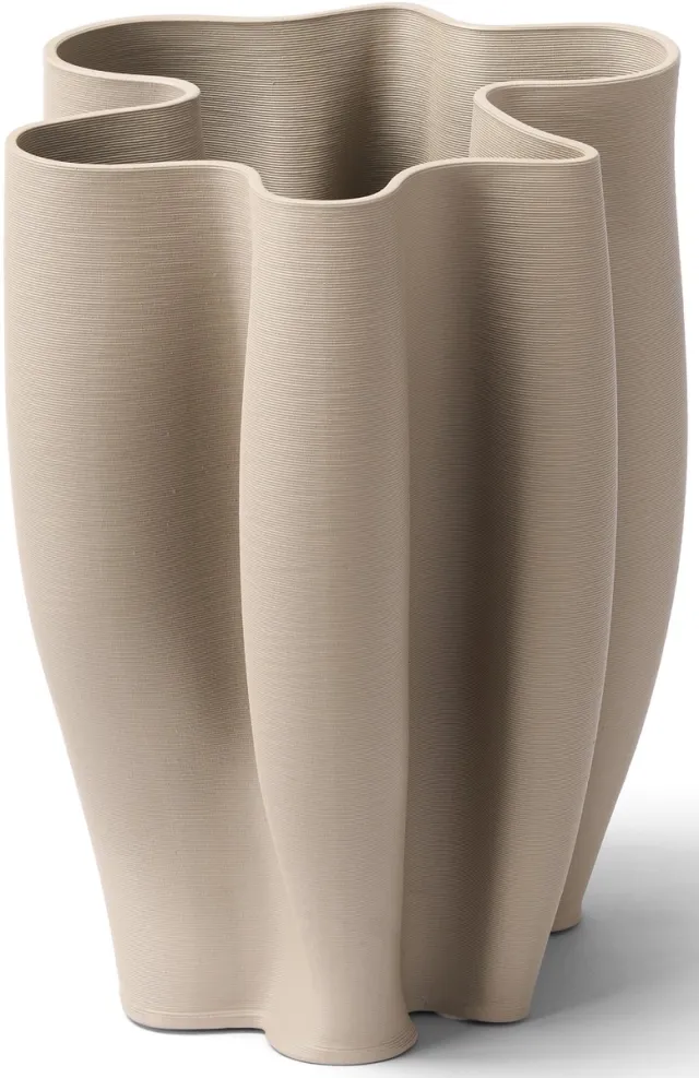 Studio RAR Vaas Oaken Medium - Vaas keramiek - 3D Geprint - Taupe