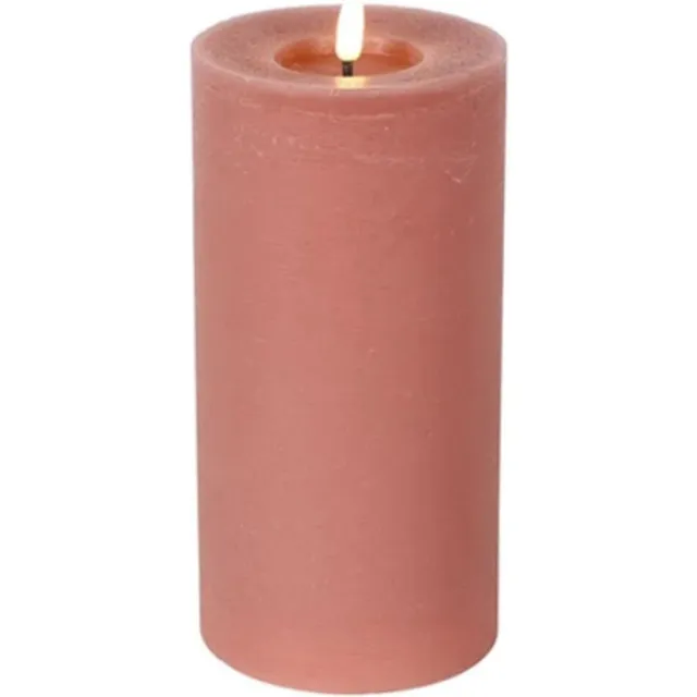 Countryfield kaarsen led - roze - 10 x 20 cm - rustiek - ledkaarsen - met bewegende vlam - op batterijen