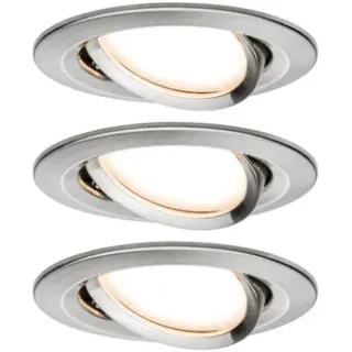 Paulmann Inbouwspot Led Nova Coin Rond Kantelbaar Ijzer 3x6,5w Zilver