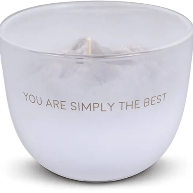 My Flame Lifestyle MY FLAME - Sojakaars - YOU ARE SIMPLY THE BEST - Geur: Fig's Delight - Maat: D11 x H8,5 cm - Branduren: 75u wit