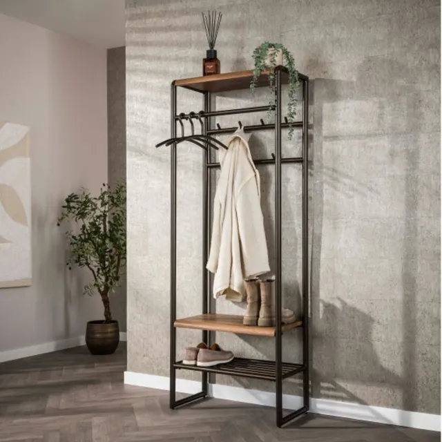 Meubelplaats Garderobemeubel roede Luno - Drift Brown Powdercoated