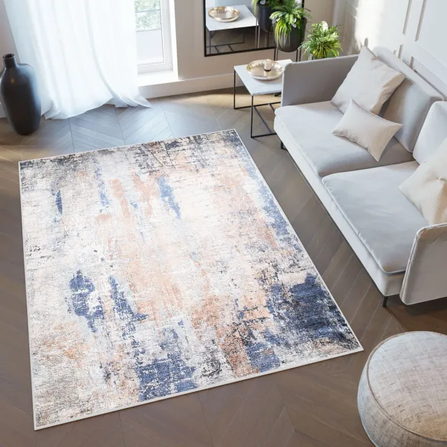 Tapiso Toscana Vloerkleed Abstract Marineblauw Woonkamer Tapijt Maat-200x300 Marineblauw 2