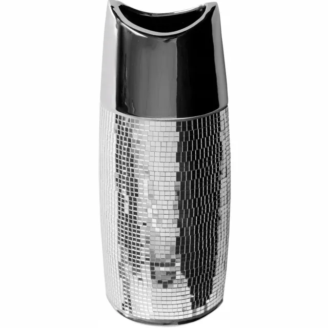 Eurofirany Decoratieve Vaas Mirona 14x9x35 cm Zilver Keramiek