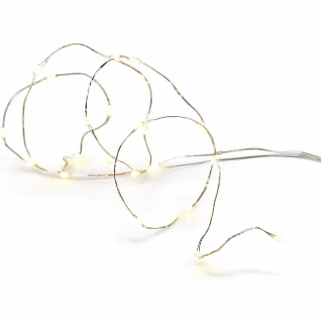 Stegger kerstverlichting - Lichtsnoer - Flesverlichting 20 LED zilverdraad warm wit