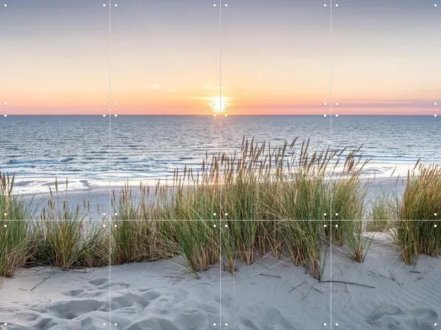 IXXI Panoramic Beach, Jan Becke - 80 x 60 cm - Grote wanddecoratie en posters - Naturalisme, Fotografie, Slaapkamer, Woonkamer, Eetkamer Blauw