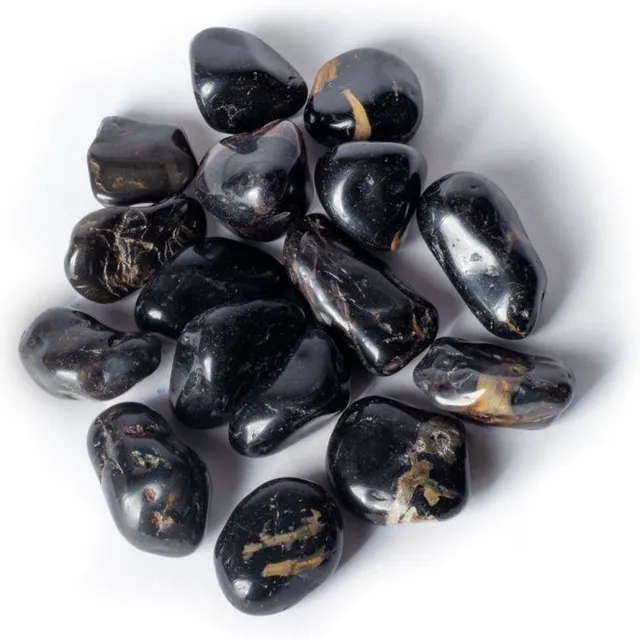 Phoenix Import Mani Bhadra Zwarte onyx trommelstenen A kwaliteit - 500gr