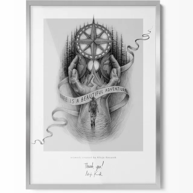 TULUP Fotolijst - Zilver Posterlijst - Kliklijst 50x70 cm - Moderne Fotolijst - Decoratieve Lijst