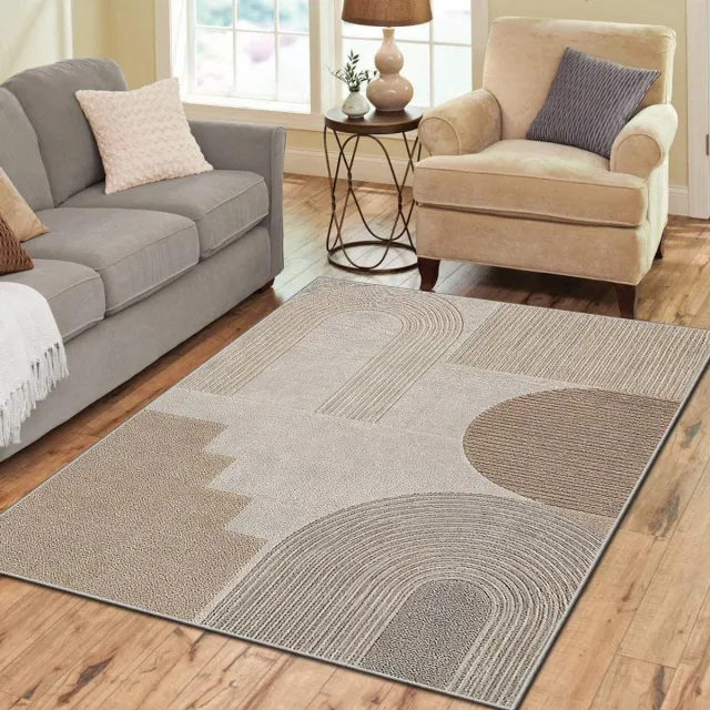 Zeo Wood Vloerkleed - Tapijt Woonkamer - Vloerkleed 160*230 cm - Anti Slip - Machinewasbaar Zachte Bogen
