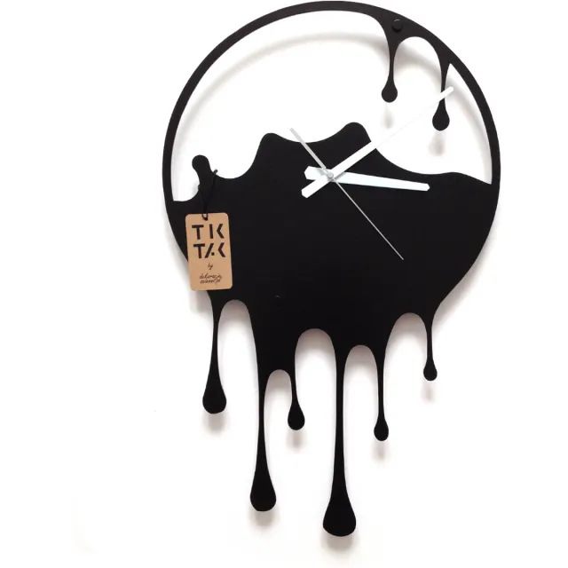 Decorizzly® Plask Serie - Wandklok - Zwart - 40cm - 3D Effect