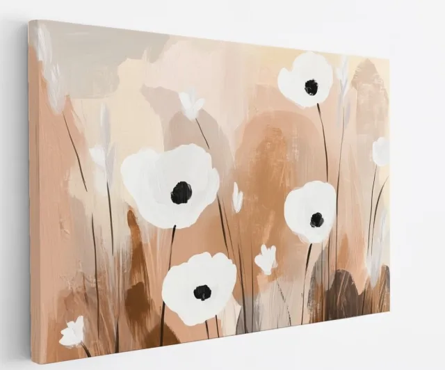 Saammp Canvas Schilderij - Minimalistisch - Bloemen - Natuur - Stijlvol - 100x75 - Foto op Canvas - Interieur Decoratie - Woonkamer Decoratie Multicolor