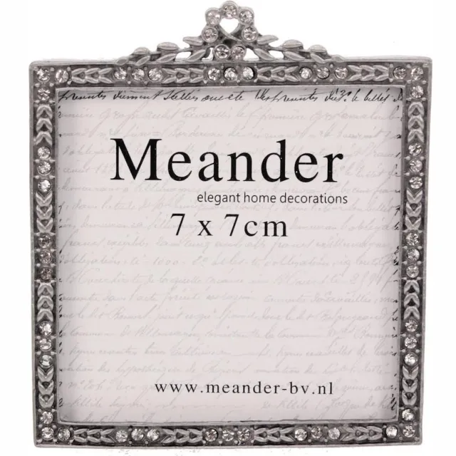 Meander Fotolijstje strass antiek zilver vierkant