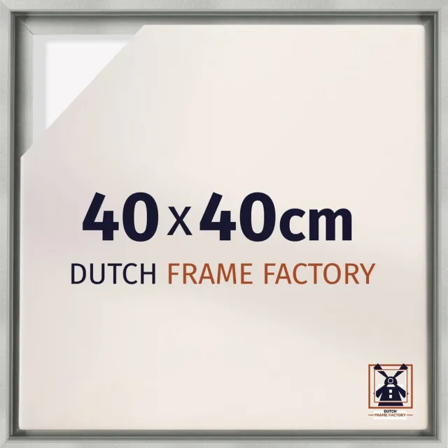 Dutch Frame Factory Baklijst 40x40 cm - Zilver Mat - Geschikt voor Canvasdoek - MDF Baklijst Lausanne