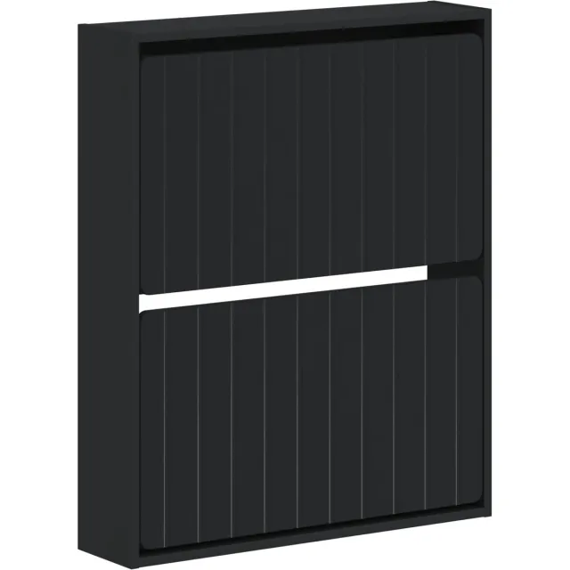 vidaXL Wandgemonteerde - Schoenenkast - ZWOLLE - 71 - x - 17 - x - 86 - cm - Zwart