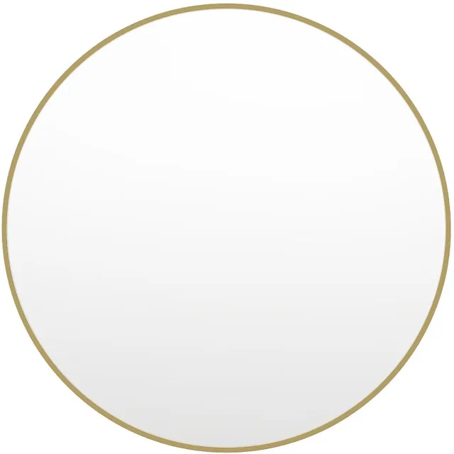 Vente-unique Grote ronde wandspiegel in metaal - Ø 150 cm - Goudkleurig - RONDIA