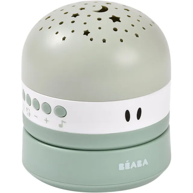 Béaba Pixie Projector Nachtlamp – Slaaphulp met Sterrenhemelprojectie, Witte Ruis & Huilsensor – Tot 100u Batterij – Compact & Draagbaa Groen