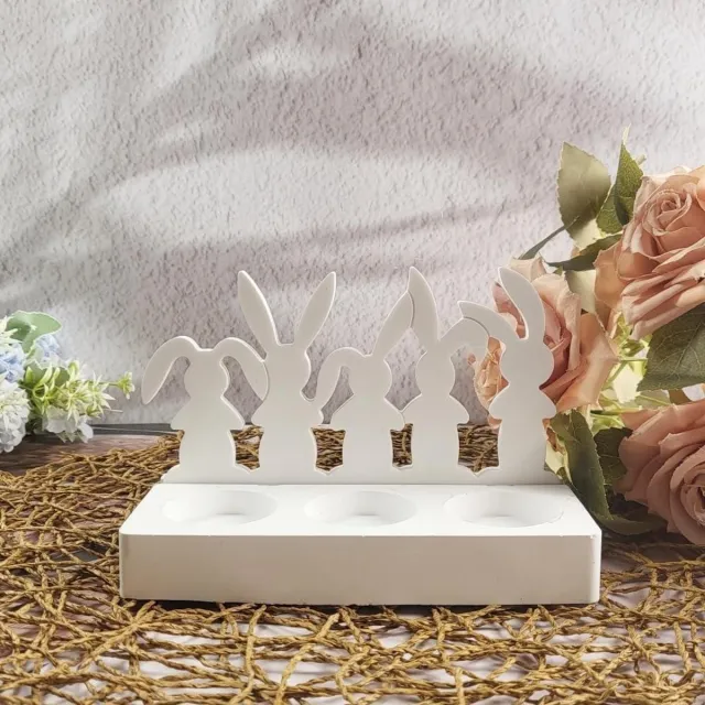 JGS Premium - Voor Silicone Paasvormen Gietvormen Kaarshouder Met Konijnen Decoratie Any