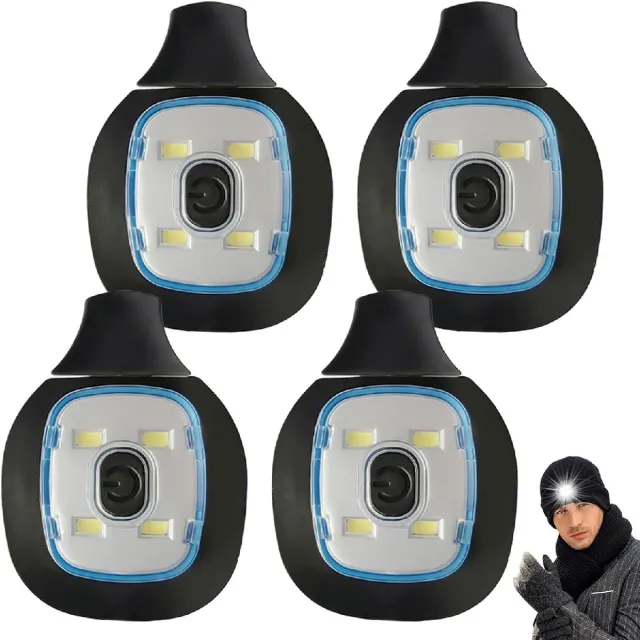 longziming LED Vervanglampjes voor Muts – Set van 4 – Oplaadbaar via USB – 3 Lichtstanden – IP44 Waterbestendig – Universeel Geschikt Zwart
