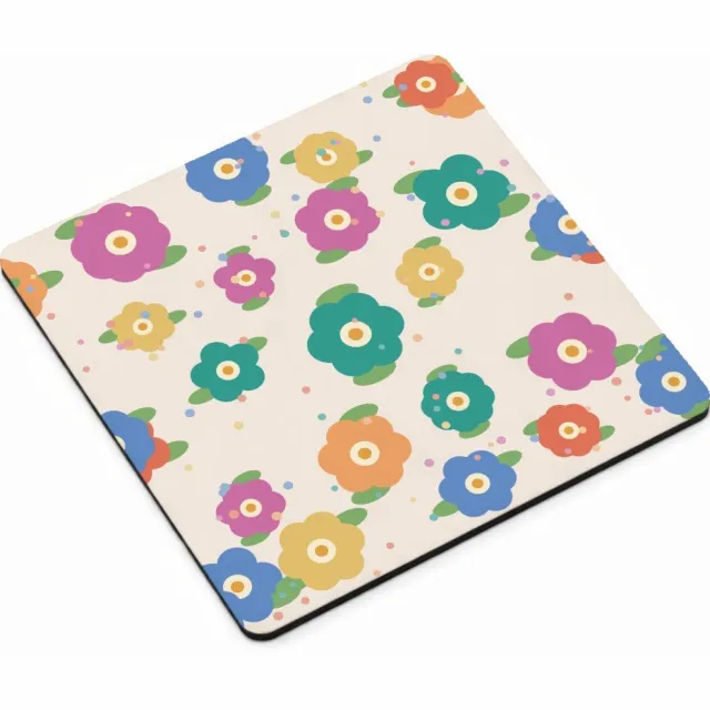 Mr Cadeautjes MDF magnetische fotolijst vierkant 9,5 - design Bloemenveld | cadeau Wit