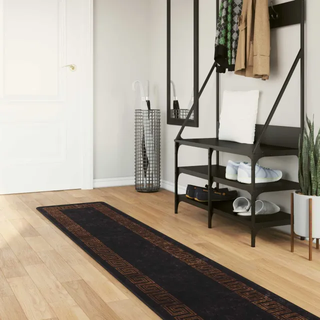vidaXL Vloerkleedloper MARSA Zwart 50 x 250 cm Polyester en PVC, foto 2