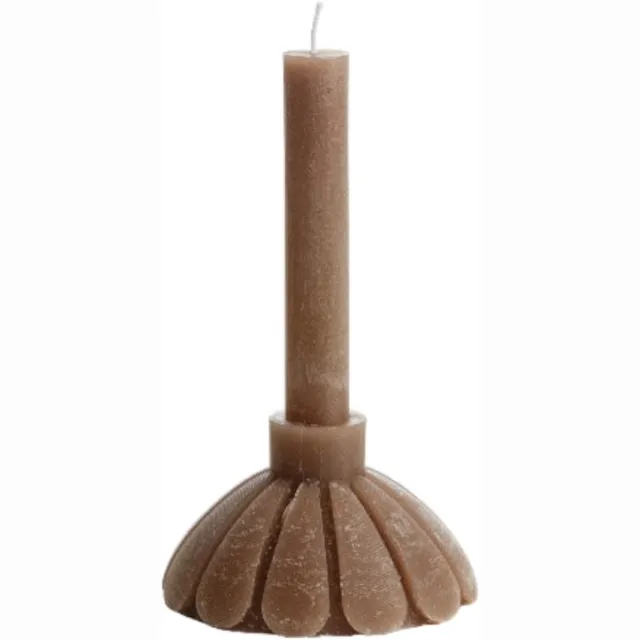 Rustik Lys Figuurkaars 'Petal' (Cognac, 14 branduren)