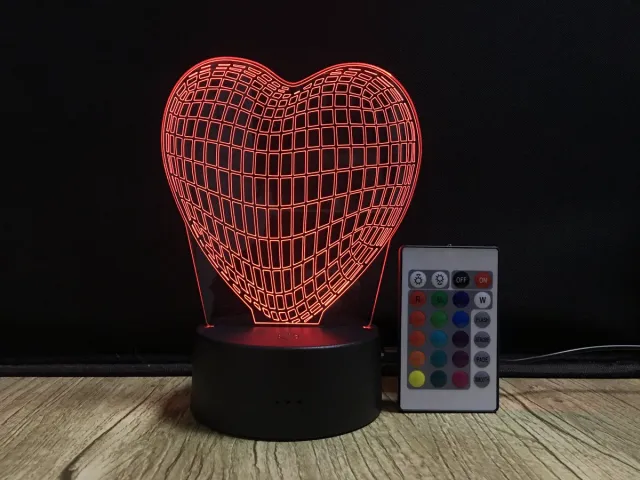 LEDyourLight 3D Hart Lamp – Hartje Nachtlampje – 16 Kleuren – Met Afstandsbediening – LED Sfeerlamp – Romantische Verlichting – Cadeau voor Haar Multi