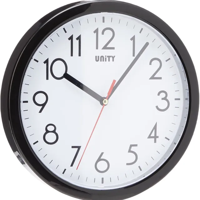 Unity Wandklok, Hastings, Silent Sweep, Modern, Zwart, 22 cm
