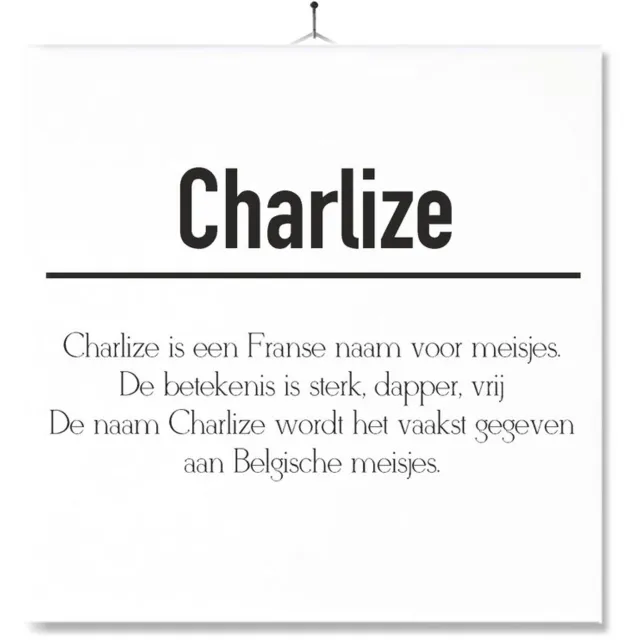 MC Living Tegel Met Opdruk | Betekenis | Kado | Cadeau | Met Naam - Charlize Multi-Color