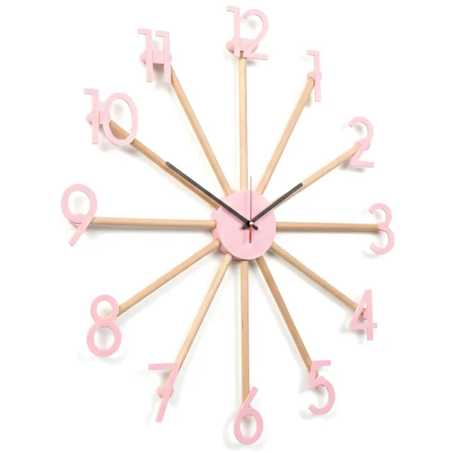Home 3D Moderne Stille Wandklok Roze - 60cm - Gemaakt in Nederland - Home Design