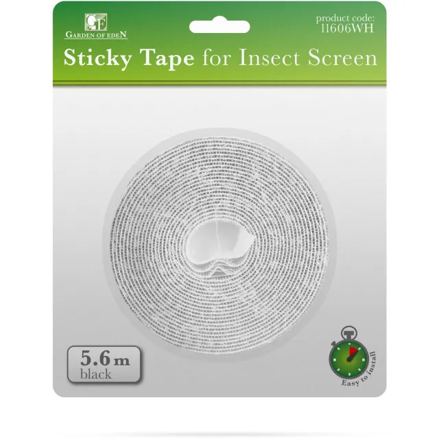 Garden Of Eden Insectengaas Bevestigingstape – Zelfklevend – 5,6 M X 1 Cm – Wit – Voor Horren, Raam- En Deurgaas [11606WH]