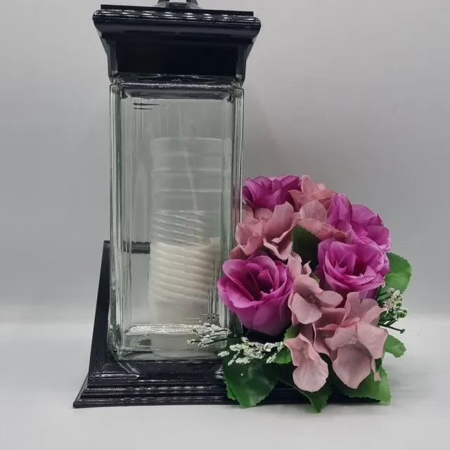 Herdenkingslichtjes.nl Herdenkingslicht - ZC2 - Bloemstuk - hortensia - W847-55 - Grafdecoratie - Zijdenbloemen - Kunstbloemen zwart