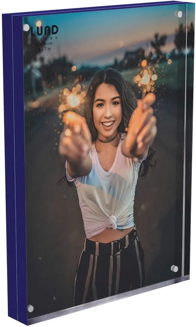 Lund London Fotolijst - Fotoframe - Fotohouder - 13x18cm - Skittle - Blauw - Indigo
