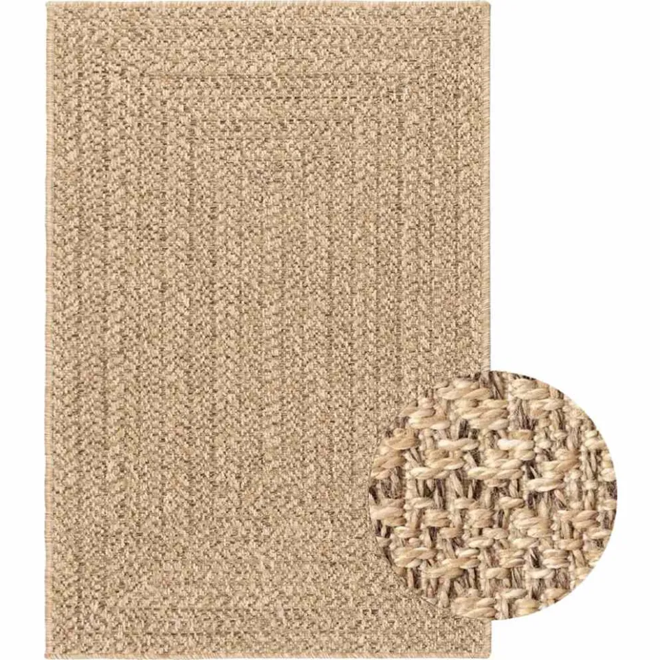 vidaXL Vloerkleed ZIZUR binnen en buiten 140x200 cm jute look bruin, foto 2
