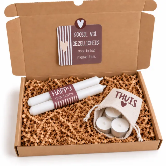 Memories Are Timeless Brievenbuscadeau Nieuw Huis - Kaarsen Cadeau - Housewarming Cadeau - Memories Are Timeless