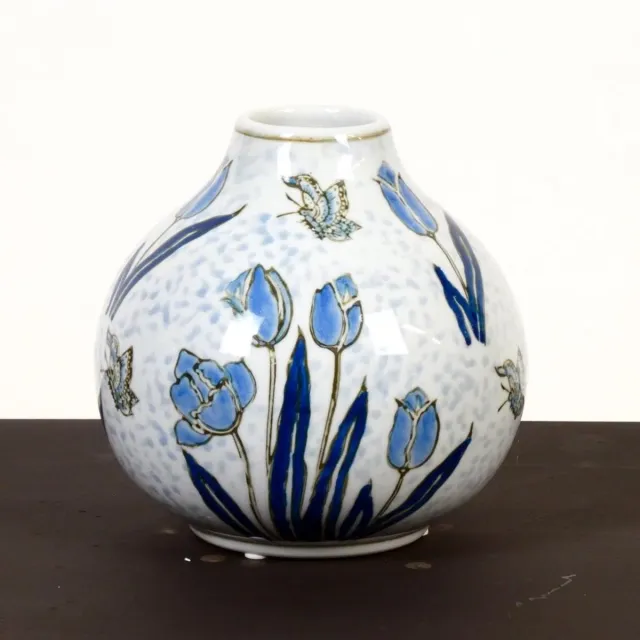 Home Tulp vaas Vincent - Tulpenvaas - Blauw Wit - Small - Hoogte 16 cm