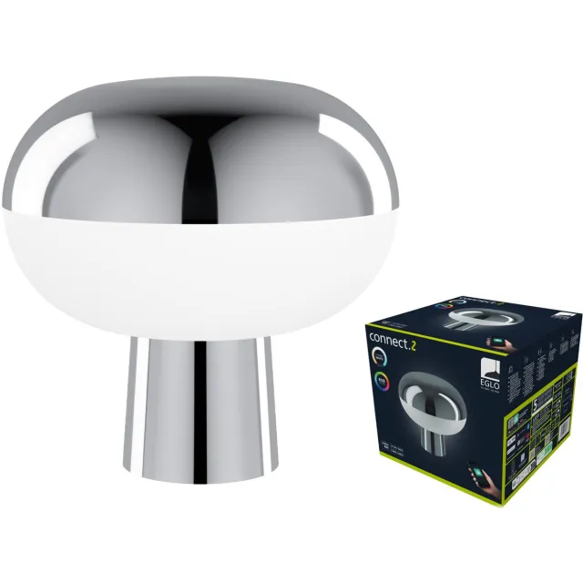 EGLO Marini-Z Tafellamp - 22 cm - Chroom/Wit - Instelbaar RGB & wit licht - Dimbaar - Zigbee