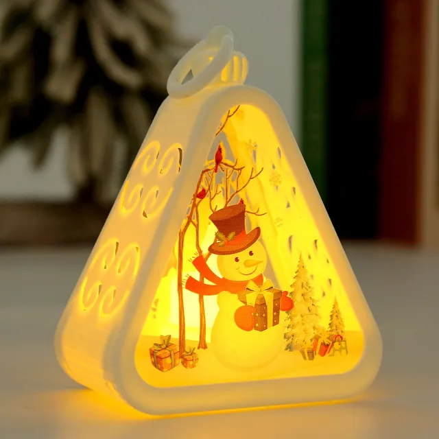Daity 1 stuk - Kerst vintage nachtlampje, kersttafereel binnendecoratie met led-lampjes, geschikt voor kerstdecoratie Veelkleurig-1