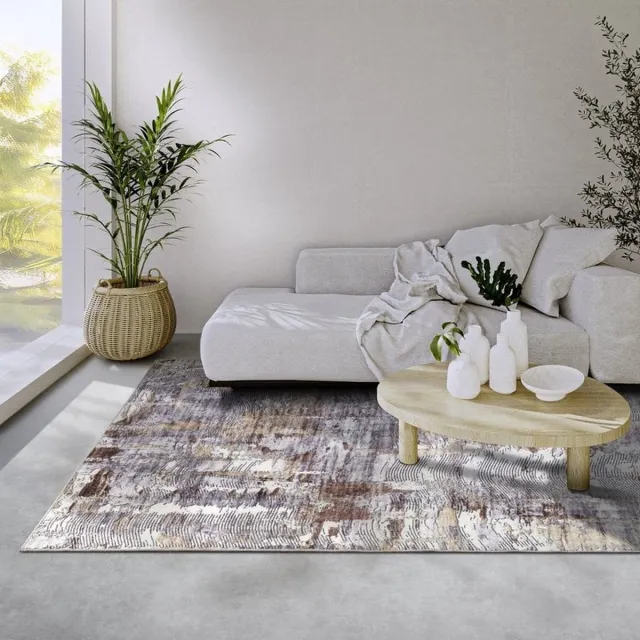 Elle Decoration Flycarpets Elle Decoration - Imagination - Laagpolig Vloerkleed - Malard - Koper / Goud - 120x160 cm Oranje