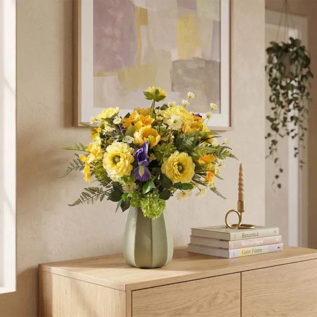 maxifleur Kunstplanten Kunstboeket Lotte Krakau 45cm Geel