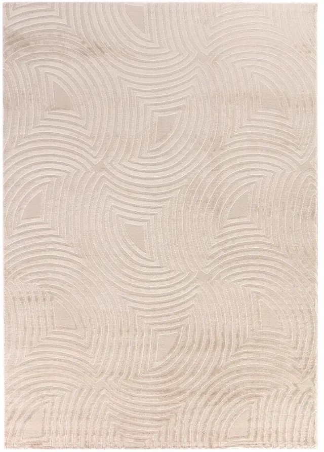 Dutch XXL Japandi Vloerkleed | Tapijt | Sahara | Golven | Beige | 140x200 cm