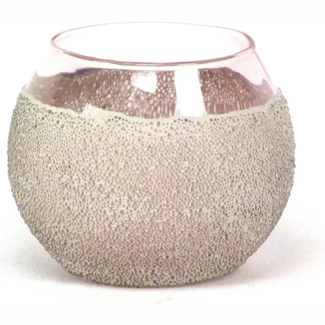 Mansion Atmosphere Candleholder Microbead Mosaic 12.5x10cm roze
