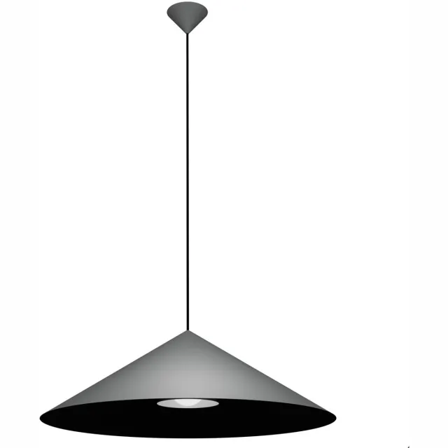Fantasia Mirago pendellamp met koepelvormige kap, Ø750mm, grijs/zwart. Voor E27-lichtbron max. 60W (niet inbegrepen), IP20.