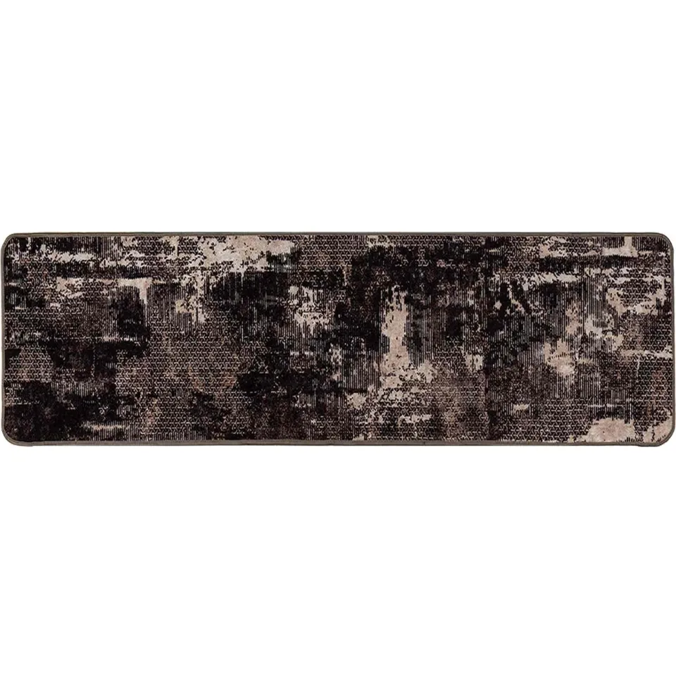 vidaXL Vloerkleedloper MARSA Zwart en Wit 50 x 400 cm Polyester en PVC